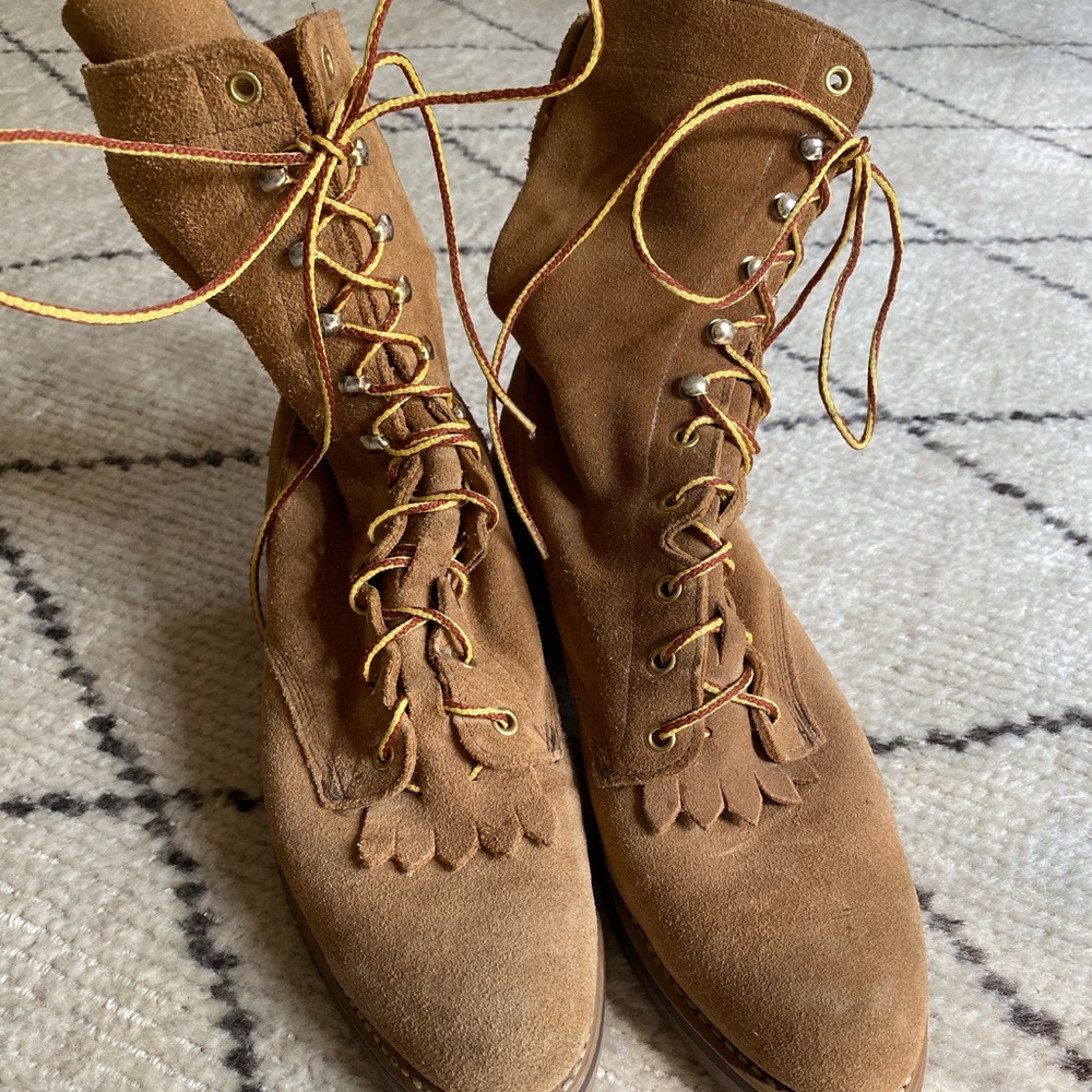 Beige BILTRITE Camel Suede Leather Boots
